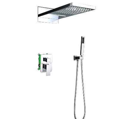 Cross border special for wall type concealed shower Feiyu waterfall bathroom shower shower set embedded box copper cold and hot